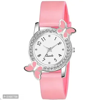 Stylish Pink Plastic Analog Watch For Women-thumb0