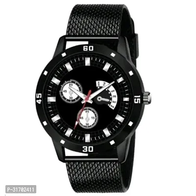 Stylish Black Analog Watch For Men-thumb0