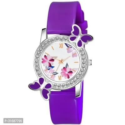 Stylish Purple Plastic Analog Watch For Women-thumb0