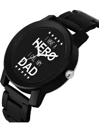 New Speed Breaker Belt With Big Hero Dad Dial All Black Waterproof Watch For Men And Boys-thumb2