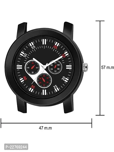 New Speed Breaker Belt With Big Red Avio Dial All Black Waterproof Watch For Men And Boys-thumb2