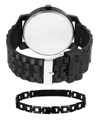 New Speed Breaker Belt With Big Size Dial All Black Waterproof Watch With King Bracelet For Men And Boys-thumb3