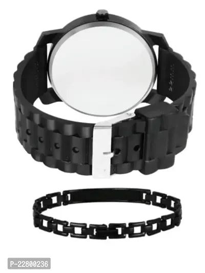 New Speed Breaker Belt With Big Size Dial All Black Waterproof Watch With King Bracelet For Men And Boys-thumb4