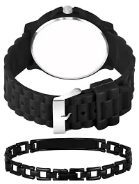 New Trending Speed Breaker Belt With Big Casado Dial All Black Waterproof Watch With King Bracelet For Men And Boys-thumb3