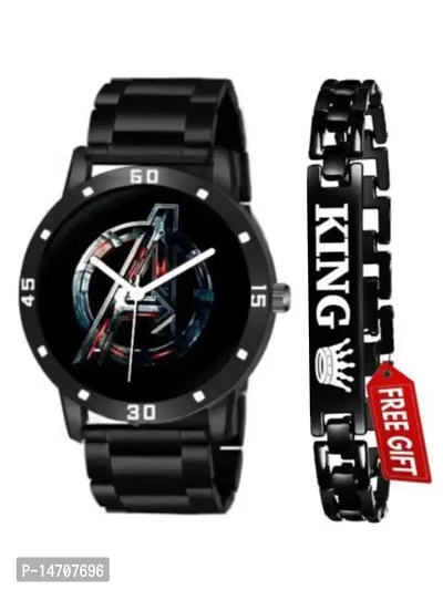 Avenger Dial Watch for Men  Boys with Free King Bracelet-thumb0