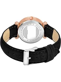 A71 Stylish  Cute Black Leather Belt Queen Watch For Girls-thumb1