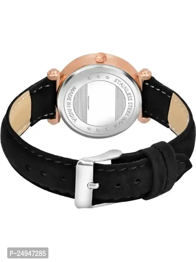 A71 Stylish  Cute Black Leather Belt Queen Watch For Girls-thumb2