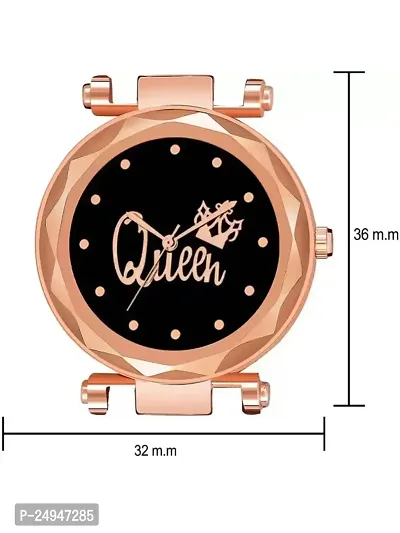 A71 Stylish  Cute Black Leather Belt Queen Watch For Girls-thumb4