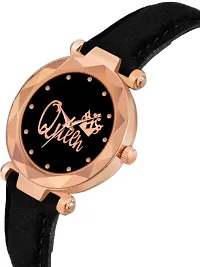 A71 Stylish  Cute Black Leather Belt Queen Watch For Girls-thumb4