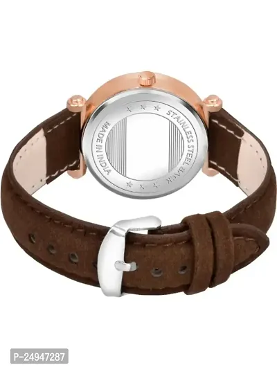 A71 Stylish  Cute Brown Leather Belt Queen Watch For Girls-thumb2