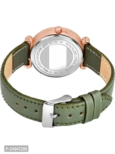 A71 Stylish  Cute Green Leather Belt Queen Watch For Girls-thumb2