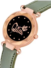 A71 Stylish  Cute Green Leather Belt Queen Watch For Girls-thumb3