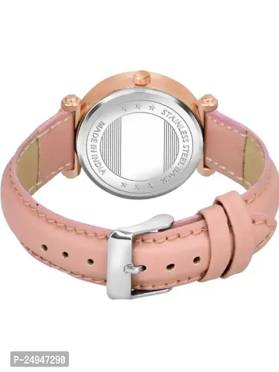 A71 Stylish  Cute Pink Leather Belt Queen Watch For Girls-thumb4