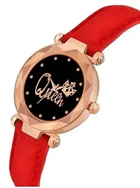 A71 Stylish  Cute Red Leather Belt Queen Watch For Girls-thumb3