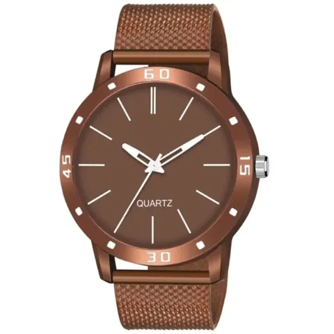 A49 Simple Formal PU Belt Big Dial Watch For Men Women