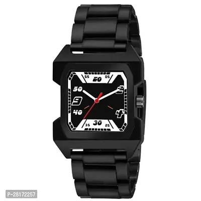 Stylish Square Dial Soft Speed Breaker Strap All Black Watch For Men And Women