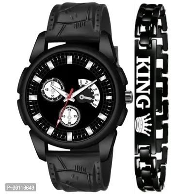 Stylish Analog Watch with King Bracelet for Men