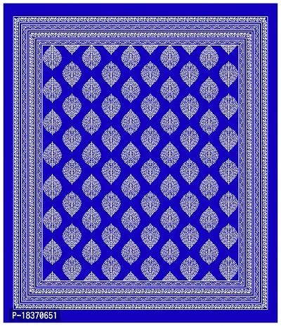 PYAARA PRINTS? Cotton 180 TC Rajasthani Jaipuri Double Bed Bedsheet with 2 Pillow Covers (Blue)-thumb5