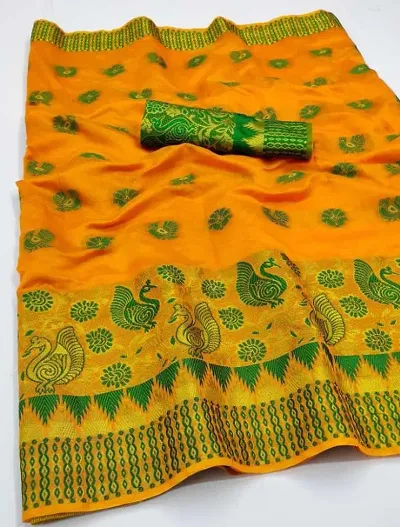 Beautiful Silk Jacquard Saree with Blouse piece