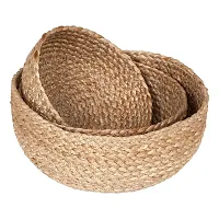 VANU? Handwowen Jute Planter Pots/Storage Basket with Handle, Multi-Purpose Storage Bag use for Bathroom Living Room-thumb1