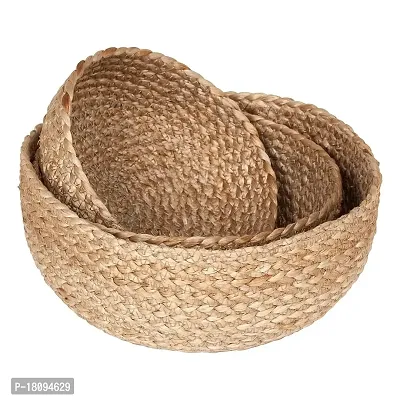 VANU? Handwowen Jute Planter Pots/Storage Basket with Handle, Multi-Purpose Storage Bag use for Bathroom Living Room-thumb2