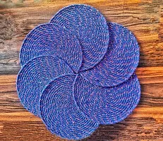 VANU? Handwowen Jute and Cotton Heat Resistant Dining Table Place mats,Placement for Dining Table,Jute Placement for Table, 35 cm Round-thumb2