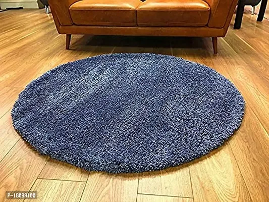 VANU? Micro Fiber Polyester Anti Slip Shaggy Fluffy Fur Rug and Carpet for Living Room, Bedroom (2x2 feet, a-05)