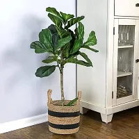 VANU? Jute Planter Pots/Storage Basket with handle, Multi-Purpose use for Bathroom Living Room-thumb2