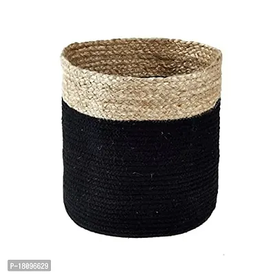 VANU? Jute Planter Pots/Storage Basket with handle, Multi-Purpose use for Bathroom Living Room-thumb4