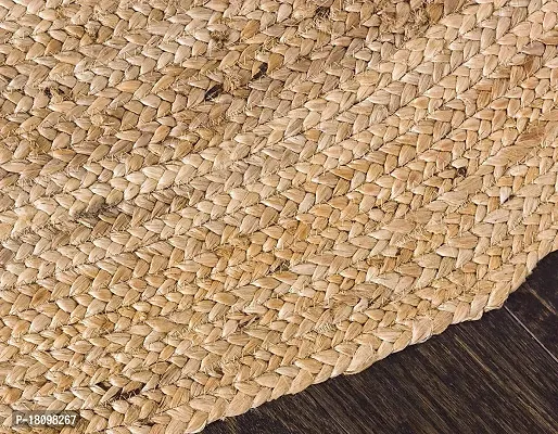 VANU? Handwoven Jute Rug Round and Rectangle Design Natural Fibers, Braided Reversible, Runner, Kitchen Rugs, Hallway, Rug for Living  Bedroom (V-02A, 60 cm Round)-thumb2