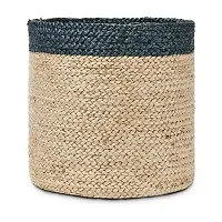 VANU? Jute Planter Pots/Storage Basket with handle, Multi-Purpose use for Bathroom Living Room-thumb1