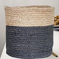 VANU? Jute Planter Pots/Storage Basket with handle, Multi-Purpose use for Bathroom Living Room-thumb2