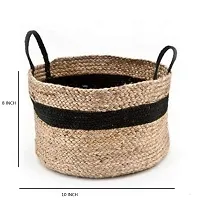 VANU? Handwowen Jute Planter Pots/Storage Basket with Handle, Multi-Purpose Storage Bag use for Bathroom Living Room-thumb1