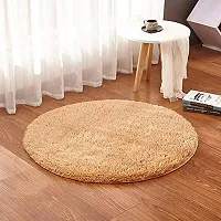 VANU? Micro Fiber Polyester Anti Slip Shaggy Fluffy Fur Rug and Carpet for Living Room, Bedroom (2x2 feet, a-03)-thumb1