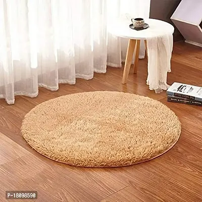 VANU? Micro Fiber Polyester Anti Slip Shaggy Fluffy Fur Rug and Carpet for Living Room, Bedroom (2x2 feet, a-03)-thumb2