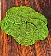 VANU? Handwowen Jute and Cotton Heat Resistant Dining Table Place mats,Placement for Dining Table,Jute Placement for Table, 35 cm Round-thumb2