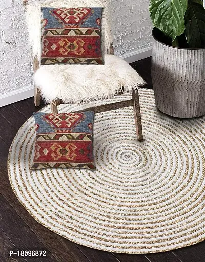 VANU? handwowen Jute Rug for Living Room,Dining Room,Bed Room,and Floor Braided Reversible Carpet for Bedroom