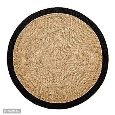 VANU? Handwowen Jute and Cotton Heat Resistant Dining Table Place mats,Placement for Dining Table,Jute Placement for Table, 35 cm Round-thumb3