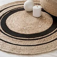 Vanu handwowen Jute Rug for Living Room,Dining Room,Bed Room,and Floor Braided Reversible Carpet for Bedroom 60 cm Round-thumb1