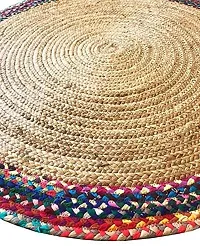 VANU? Handwoven Jute Rug Round and Rectangle Design,Braided Reversible, Runner, Kitchen,Hallway, Rug for Living  Bedroom-thumb2