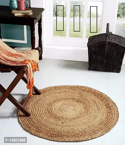 VANU? Handwoven Jute Rug Round and Rectangle Design,Braided Reversible, Runner, Kitchen,Hallway, Rug for Living  Bedroom