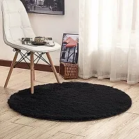 VANU? Micro Fiber Polyester Anti Slip Shaggy Fluffy Fur Rug and Carpet for Living Room, Bedroom (2x2 feet, a-01)-thumb1