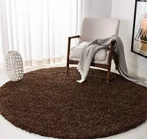 VANU? Micro Fiber Polyester Anti Slip Shaggy Fluffy Fur Rug and Carpet for Living Room, Bedroom (2x2 feet, a-06)-thumb1