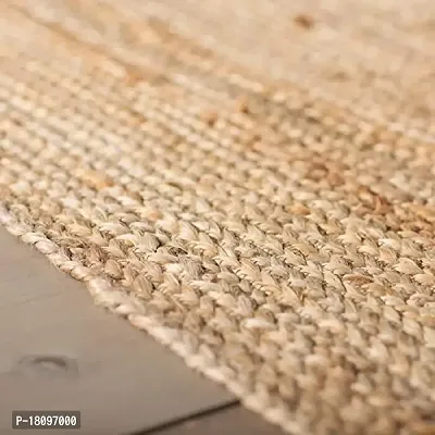 VANU? Handwoven Jute Rug Round and Rectangle Design,Braided Reversible, Runner, Kitchen,Hallway, Rug for Living  Bedroom-thumb3