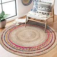 VANU? Handwoven Jute Rug Round and Rectangle Design,Braided Reversible, Runner, Kitchen,Hallway, Rug for Living  Bedroom-thumb4