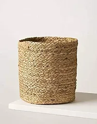 VANU? Handwowen Jute Planter Pots/Storage Basket with Handle, Multi-Purpose Storage Bag use for Bathroom Living Room-thumb1