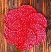 VANU? Handwowen Jute and Cotton Heat Resistant Dining Table Place mats,Placement for Dining Table,Jute Placement for Table, 35 cm Round-thumb2