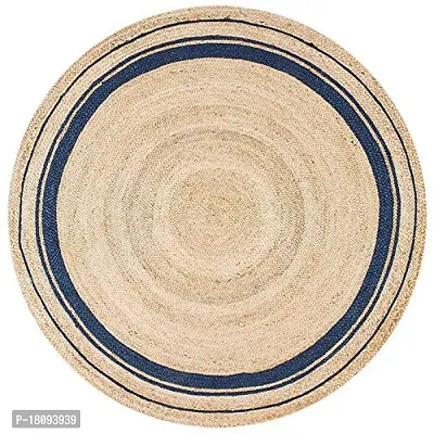Vanu handwowen Jute Rug for Living Room,Dining Room,Bed Room,and Floor Braided Reversible Carpet for Bedroom 60 cm Round-thumb3