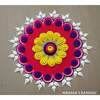 Sanskar Rangoli Colour Powder Yellow and Blue 500 Gram Each Diwali Decoration Items Floor Art Rang for Home Navratri Pongal Pooja Mandir Decor (Pack of 2 Colors)-thumb1