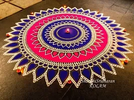 Sanskar Rangoli Colour Powder Ashmani Blue and Pink 500 Gram Each Diwali Decoration Items Floor Art Rang for Home Navratri Pongal Pooja Mandir Decor (Pack of 2 Colors)-thumb4